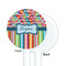 Retro Scales & Stripes White Plastic 5.5" Stir Stick - Single Sided - Round - Front & Back