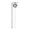 Retro Scales & Stripes White Plastic 7" Stir Stick - Round - Dimensions