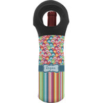 Retro Scales & Stripes Wine Tote Bag w/ Name or Text