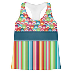 Retro Scales & Stripes Womens Racerback Tank Top - Small