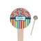 Retro Scales & Stripes Wooden 4" Food Pick - Round - Closeup