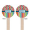 Retro Scales & Stripes Wooden 6" Stir Stick - Round - Double Sided - Front & Back