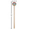 Retro Scales & Stripes Wooden 7.5" Stir Stick - Round - Dimensions