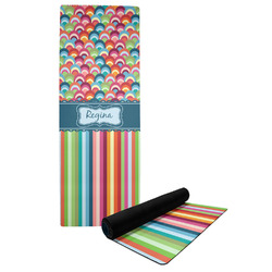 Retro Scales & Stripes Yoga Mat w/ Name or Text