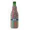 Retro Scales & Stripes Zipper Bottle Cooler - FRONT (bottle)