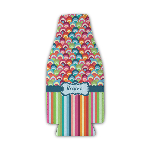 Custom Retro Scales & Stripes Zipper Bottle Cooler (Personalized)