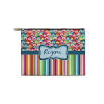 Retro Scales & Stripes Zipper Pouch - Small - 8.5"x6" (Personalized)