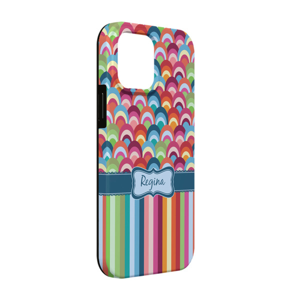 Custom Retro Scales & Stripes iPhone Case - Rubber Lined - iPhone 13 Pro (Personalized)