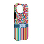 Retro Scales & Stripes iPhone Case - Rubber Lined - iPhone 13 (Personalized)