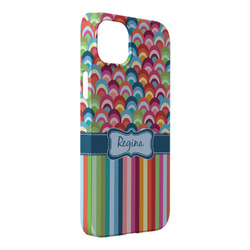 Retro Scales & Stripes iPhone Case - Plastic - iPhone 14 Plus (Personalized)