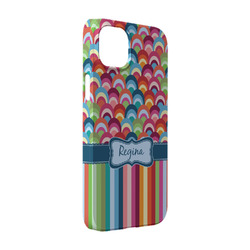 Retro Scales & Stripes iPhone Case - Plastic - iPhone 14 Pro (Personalized)