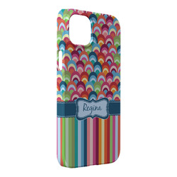 Retro Scales & Stripes iPhone Case - Plastic - iPhone 14 Pro Max (Personalized)