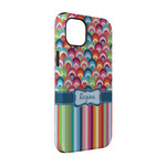 Retro Scales & Stripes iPhone Case - Rubber Lined - iPhone 14 (Personalized)