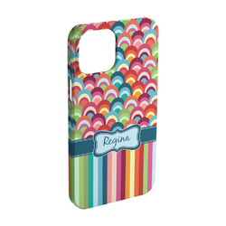 Retro Scales & Stripes iPhone Case - Plastic - iPhone 15 Pro (Personalized)