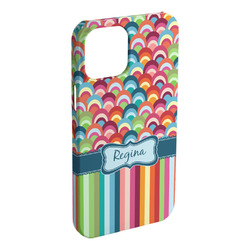 Retro Scales & Stripes iPhone Case - Plastic - iPhone 15 Pro Max (Personalized)