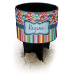 Retro Scales & Stripes Black Beach Spiker Drink Holder (Personalized)