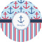 Anchors & Stripes 1" Multipurpose Round Labels - Single Sticker