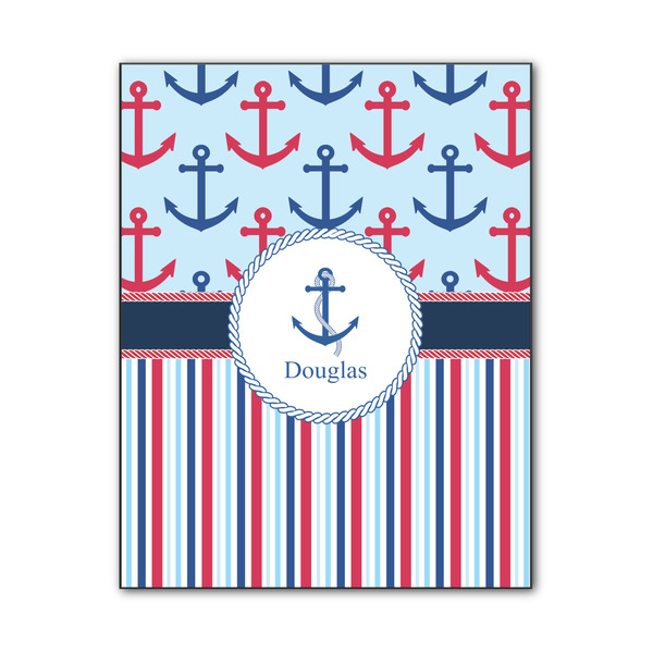 Custom Anchors & Stripes Wood Print - 11x14 (Personalized)