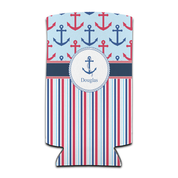 Custom Anchors & Stripes Can Cooler (tall 12 oz) (Personalized)