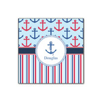 Anchors & Stripes Wood Print - 12x12 (Personalized)