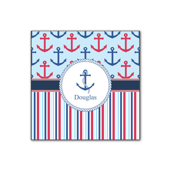 Custom Anchors & Stripes Wood Print - 12x12 (Personalized)