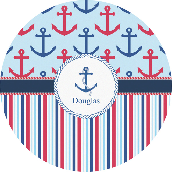 Custom Anchors & Stripes Multipurpose Round Labels - 2" (Personalized)