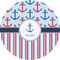 Anchors & Stripes 2" Multipurpose Round Labels - Single Sticker