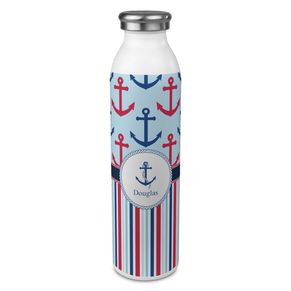 Custom Anchors & Stripes 20oz Stainless Steel Water Bottle - Full Print (Personalized)