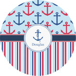 Anchors & Stripes Multipurpose Round Labels - Custom Sized (Personalized)