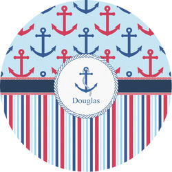 Anchors & Stripes Multipurpose Round Labels - 3" (Personalized)