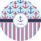 Anchors & Stripes 3" Multipurpose Round Labels - Single Sticker