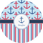 Anchors & Stripes Multipurpose Round Labels - 5" (Personalized)