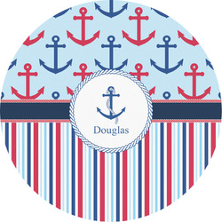 Anchors & Stripes Multipurpose Round Labels - 5" (Personalized)