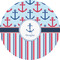 Anchors & Stripes 5" Multipurpose Round Label - Single Sticker