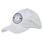 Anchors & Stripes Baseball Cap - White (Personalized)