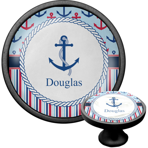 Custom Anchors & Stripes Cabinet Knob (Black) (Personalized)