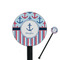 Anchors & Stripes Black Plastic 5.5" Stir Stick - Round - Closeup