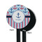 Anchors & Stripes Black Plastic 5.5" Stir Stick - Single Sided - Round - Front & Back