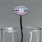 Anchors & Stripes Black Plastic 7" Stir Stick - Oval - Main