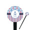 Anchors & Stripes Black Plastic 7" Stir Stick - Round - Closeup