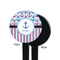 Anchors & Stripes Black Plastic 7" Stir Stick - Single Sided - Round - Front & Back