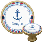 Anchors & Stripes Cabinet Knob - Gold (Personalized)