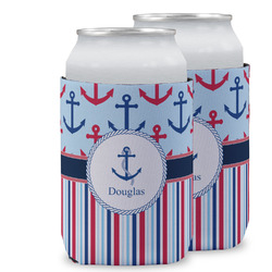 Anchors & Stripes Can Cooler (12 oz) w/ Name or Text