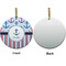 Anchors & Stripes Ceramic Flat Ornament - Circle Front & Back (APPROVAL)