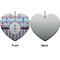 Anchors & Stripes Ceramic Flat Ornament - Heart Front & Back (APPROVAL)