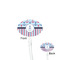 Anchors & Stripes Clear Plastic 7" Stir Stick - Oval - Front & Back