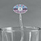 Anchors & Stripes Clear Plastic 7" Stir Stick - Oval - Main