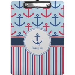 Anchors & Stripes Clipboard (Letter Size) (Personalized)