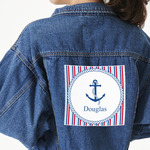 Anchors & Stripes Twill Iron On Patch - Custom Shape - 2XL - Set of 4 (Personalized)