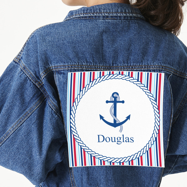 Custom Anchors & Stripes Twill Iron On Patch - Custom Shape - 3XL - Set of 4 (Personalized)